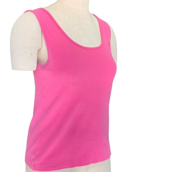 Adidas Ribbed Knit Tank Top with Shelf Bra Sz L Pink #1V - Picture 4 of 8